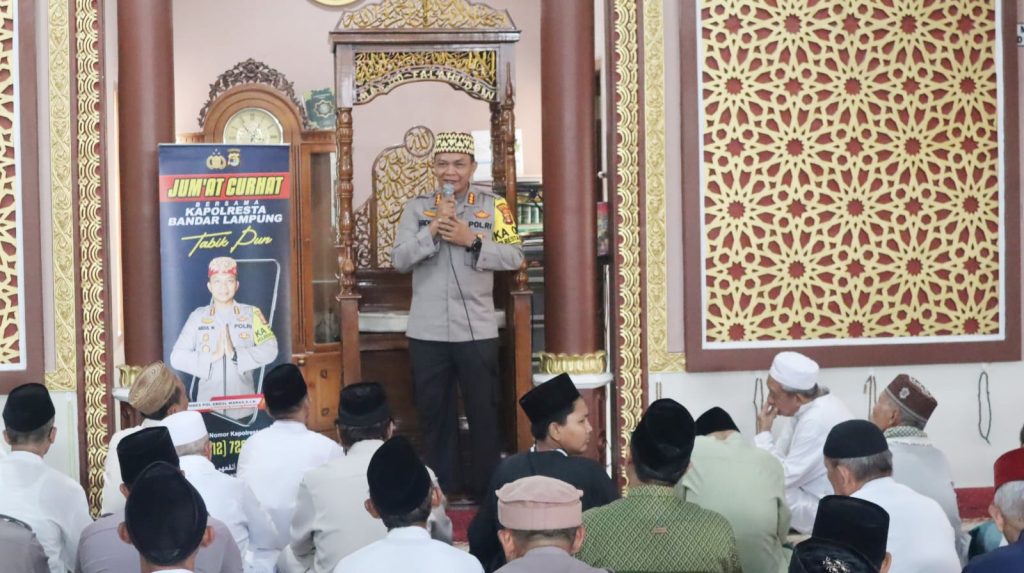 Safari Jumat Keliling, Upaya Polresta Bandar Lampung Jaga Kondusifitas Jelang Pemilu 2024