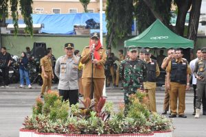 Walikota Bandar Lampung Eva Dwiana Pimpin Apel Siaga Satgas Pemilu