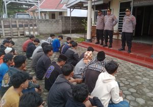 Polsek Bangun Rejo Amankan Puluhan Remaja Diduga Hendak Tawuran Saat Sahur
