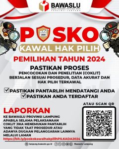 Bawaslu Provinsi Lampung Luncurkan 2.899 Posko KawalHak Pilih