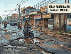 Jalan Raden Saleh Bandar Lampung Rusak Parah, Warga Keluhkan Puluhan Lubang Berbahaya