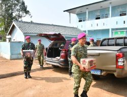 Prajurit Yonif 7 Marinir Santuni Anak Yatim di Ponpes Nurul Huda, Wujud Kepedulian kepada Sesama