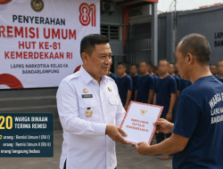 820 Warga Binaan Lapas Narkotika Bandarlampung Dapat Remisi HUT RI, Dua Langsung Bebas