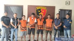 Jebol Tembok Gudang Pakai Mobil Pikap, Empat Pria di Natar Ditangkap, 21 Ban Disita